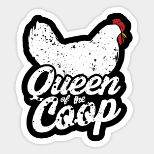 cool farmer queen of the coop chicken farm animals Sticker